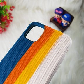 iPhone 11 Color Block Woven Pattern Silicon Case