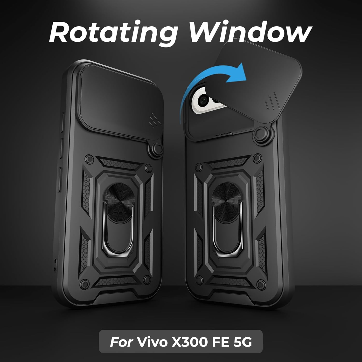VIVO X300fe 5G Armor Military-grade Case With Sliding Camera Cover & 360 Kickstand