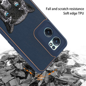 OnePlus Nord CE 2 New Luxury Embroidery Soft Leather Back Case Cover
