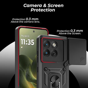 Motorola Edge 70 5G Armor Military-grade Case With Sliding Camera Cover & 360 Kickstand