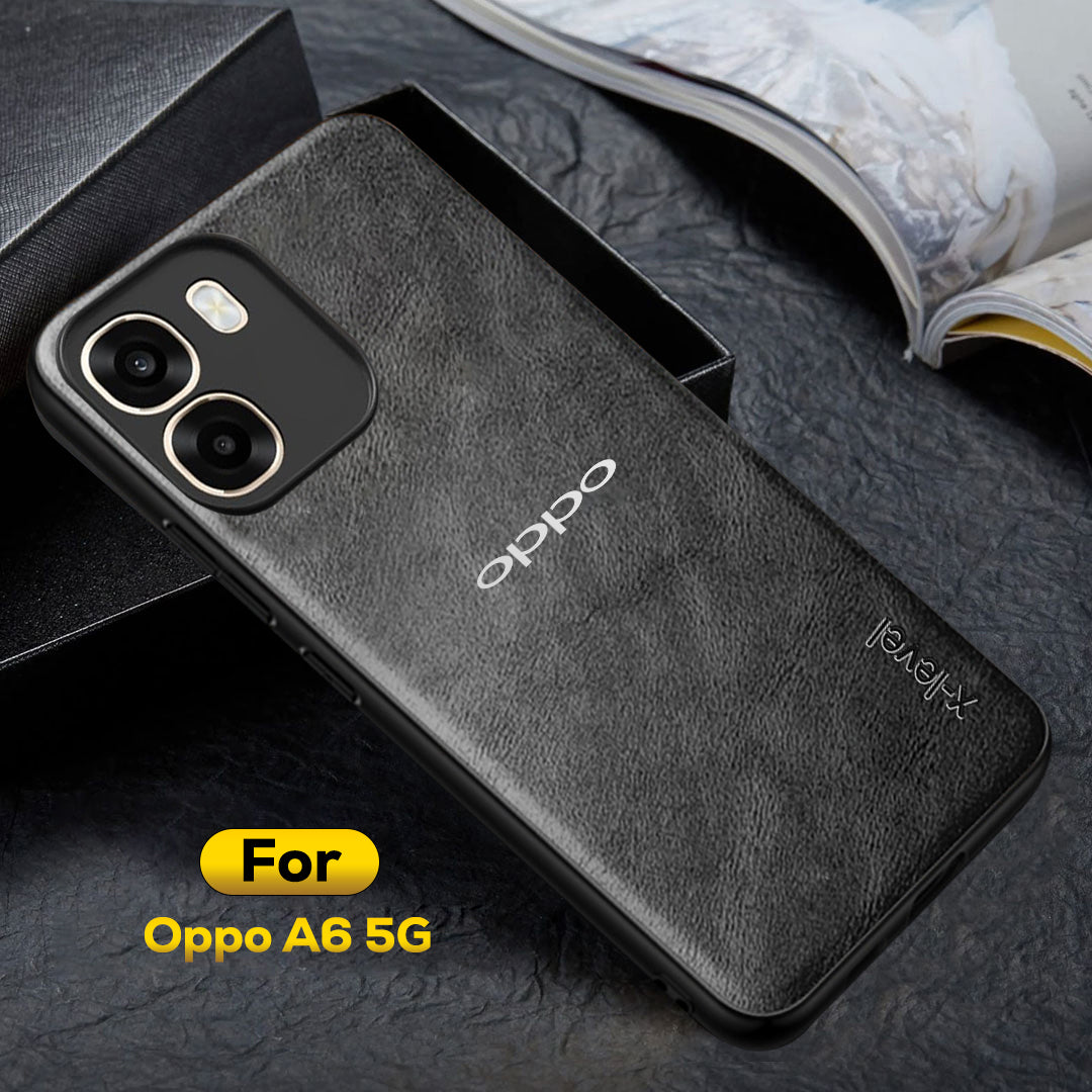 OPPO A6 5G Business Style PU LEATHER PROTECTIVE BACK CASE WITH CAMERA PROTECTION