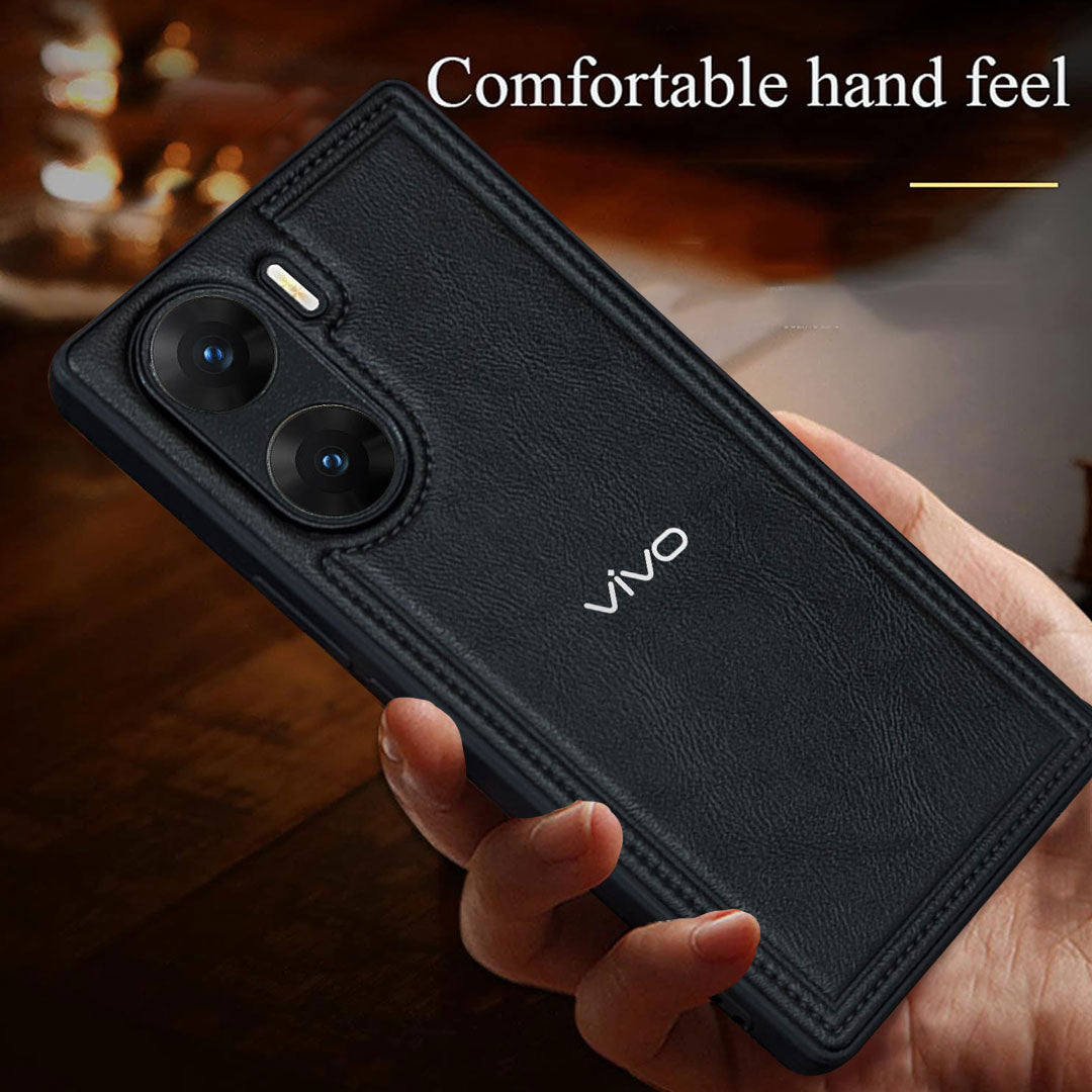 VIVO V29E 5G Vintage Leather Stitched Protective Back Case