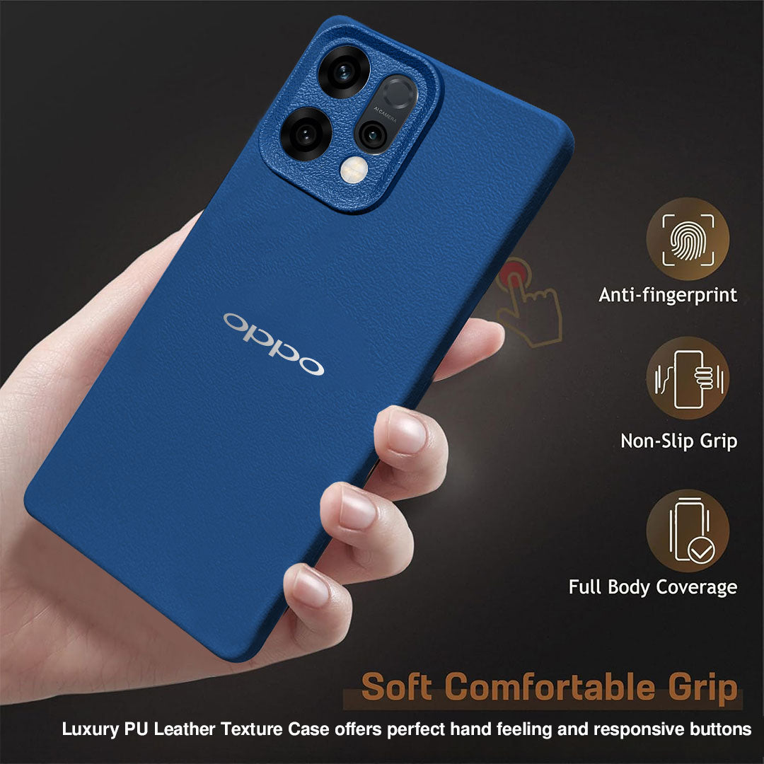 Oppo RENO 14 5G Solid Color Leather Texture Matte Phone Back Case