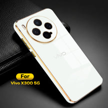 VIVO X300 5G ULTRA-SHINE GOLD ELECTROPLATED LUXURIOUS  BACK CASE WITH CAMERA PROTECTION