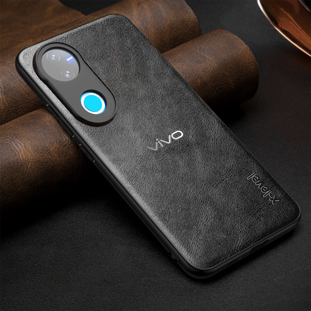 VIVO V50/V50e 5G Business Style PU LEATHER PROTECTIVE BACK CASE WITH CAMERA PROTECTION