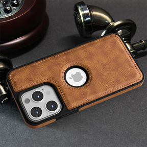 IPHONE 16 PRO 5G Drop Protection | Raised Camera Edges Protective Back Leather Case