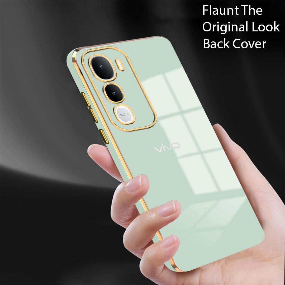 VIVO Y400 5G ULTRA-SHINE GOLD ELECTROPLATED LUXURIOUS  BACK CASE WITH CAMERA PROTECTION
