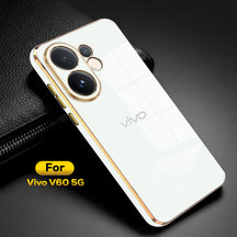 VIVO V60 5G ULTRA-SHINE GOLD ELECTROPLATED LUXURIOUS  BACK CASE WITH CAMERA PROTECTION