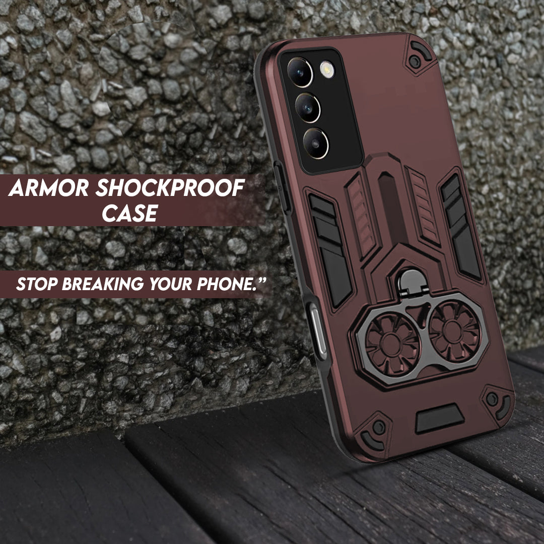 Vivo Y200e 5G Armor knight Series Camera Protection 2 in 1 Shockproof Phone Cover with Kickstand