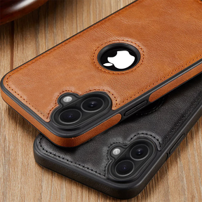 IPHONE 16 5G Drop Protection | Raised Camera Edges Protective Back Leather Case