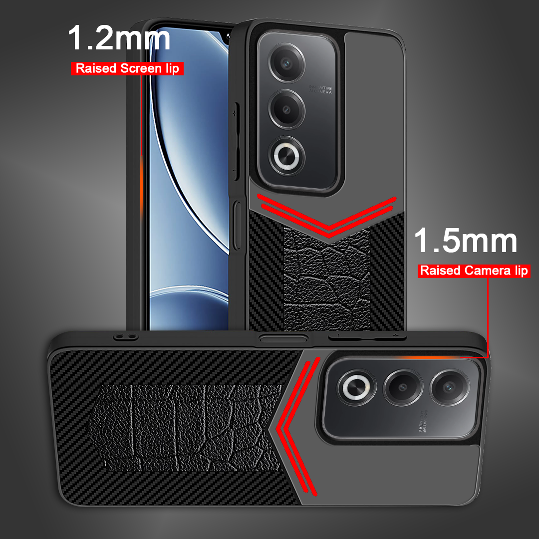 OPPO A3 PRO 5G Ultra Hybrid Carbon Fiber Shockproof TPU + Poly Carbonate Back Cover Case