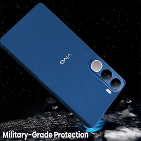 Vivo Y300 5G Solid Color Leather Texture Matte Phone Back Case
