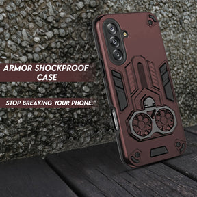 Samsung Galaxy A34 5G Armor knight Series Camera Protection 2 in 1 Shockproof Phone Cover with Kickstand