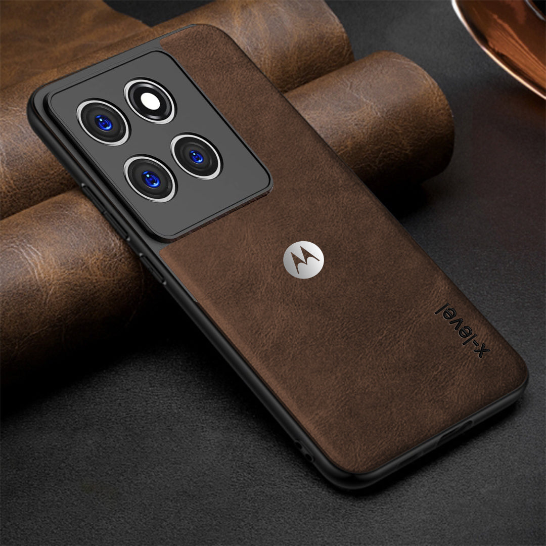 MOTOROLA EDGE 60 STYLUS 5G Business Style PU LEATHER PROTECTIVE BACK CASE WITH CAMERA PROTECTION