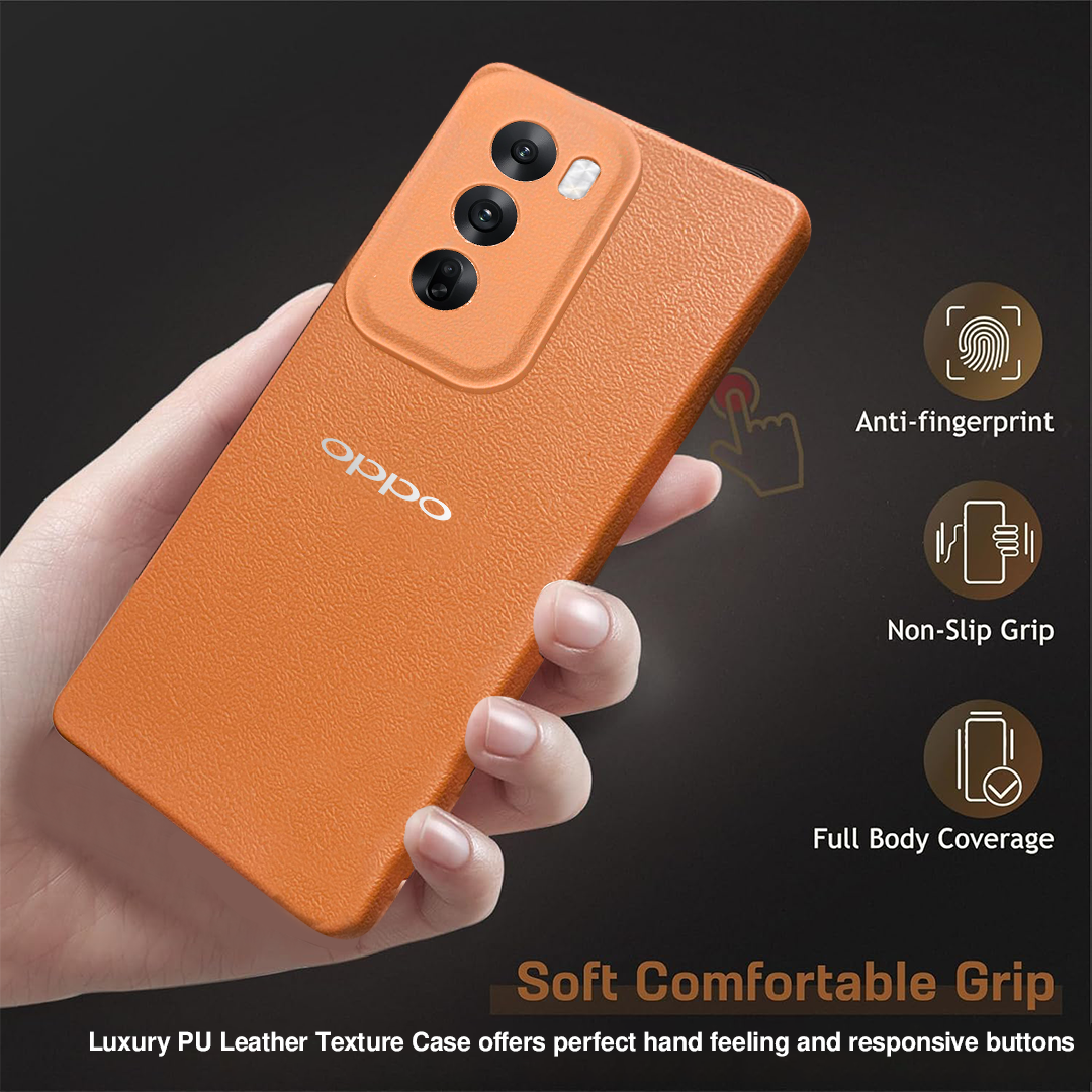 Oppo RENO 12 5G Solid Color Leather Texture Matte Phone Back Case