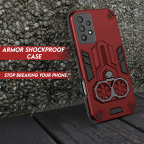 Samsung Galaxy A73 5G Armor knight Series Camera Protection 2 in 1 Shockproof Phone Cover with Kickstand