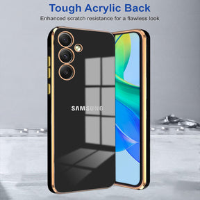 SAMSUNG GALAXY S24 5G ULTRA-SHINE GOLD ELECTROPLATED LUXURIOUS  BACK CASE WITH CAMERA PROTECTION
