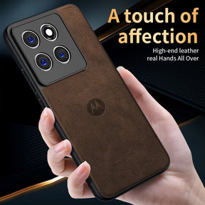 MOTOROLA EDGE 70 5G Business LEATHER BACK CASE WITH CAMERA PROTECTION WITH IMPOSED MOTO LOGO