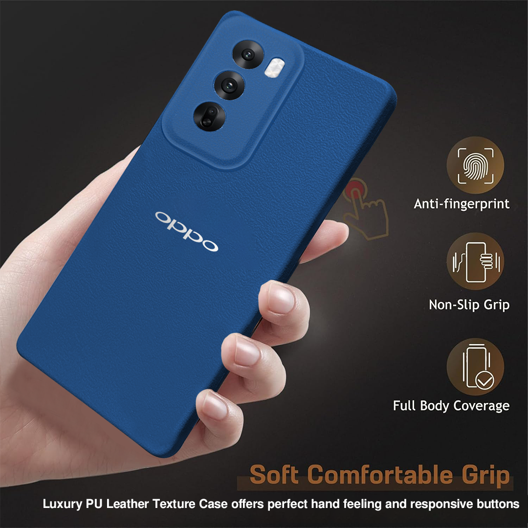 Oppo RENO 12 5G Solid Color Leather Texture Matte Phone Back Case