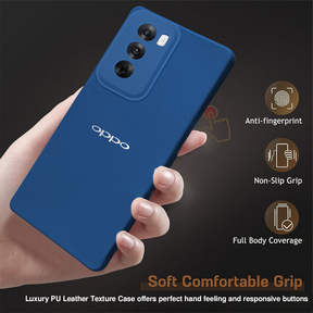 Oppo RENO 12 5G Solid Color Leather Texture Matte Phone Back Case