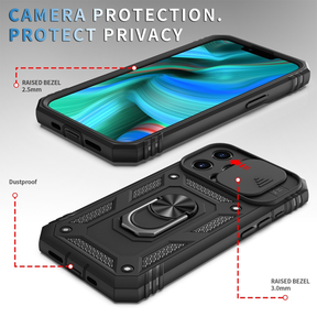 IPhone 14 5G Armor Military-grade Case With Sliding Camera Cover & 360 Kickstand