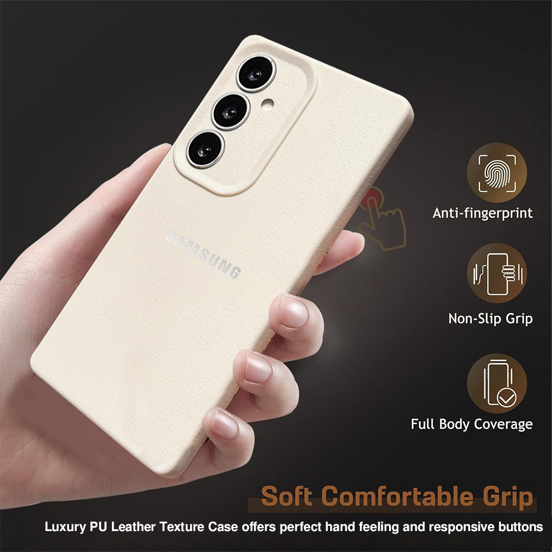 Samsung Galaxy S25 5G Solid Color Leather Texture Matte Phone Back Case