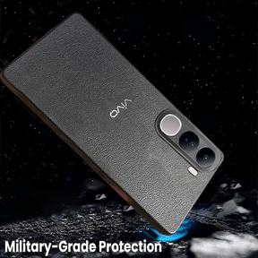 Vivo Y300 5G Solid Color Leather Texture Matte Phone Back Case