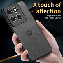 MOTOROLA EDGE 70 5G Business LEATHER BACK CASE WITH CAMERA PROTECTION WITH IMPOSED MOTO LOGO
