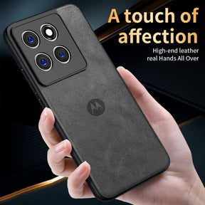 MOTOROLA EDGE 70 5G Business LEATHER BACK CASE WITH CAMERA PROTECTION WITH IMPOSED MOTO LOGO