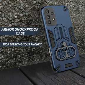 Samsung Galaxy A73 5G Armor knight Series Camera Protection 2 in 1 Shockproof Phone Cover with Kickstand