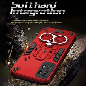 Motorola Edge 50 Neo 5G Armor knight Series Camera Protection 2 in 1 Shockproof Phone Cover with Kickstand