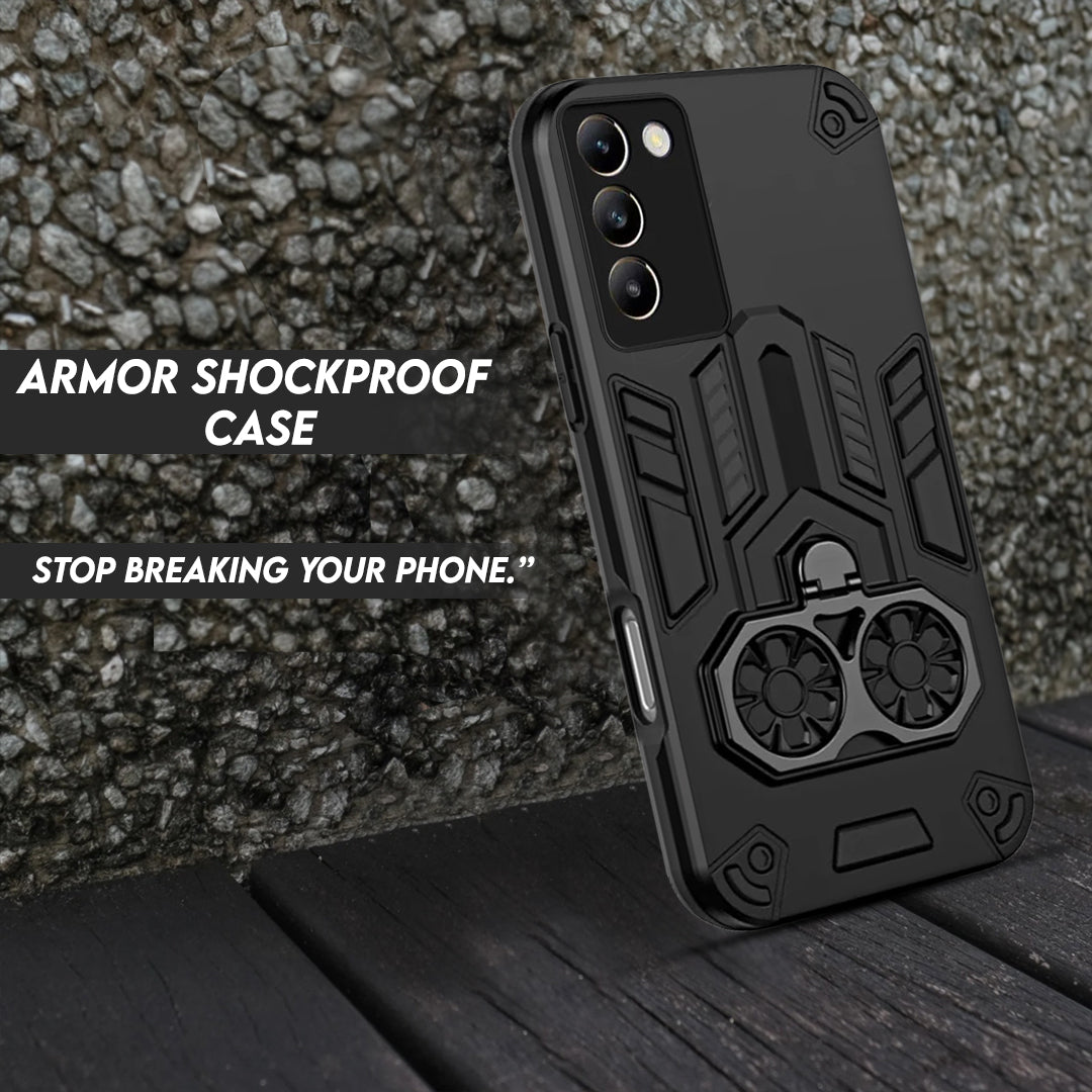 Vivo Y200e 5G Armor knight Series Camera Protection 2 in 1 Shockproof Phone Cover with Kickstand