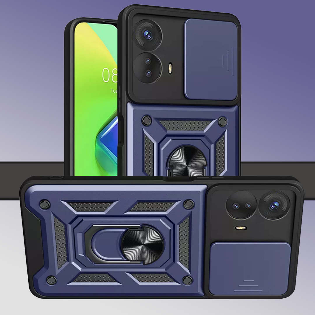 Motorola G85 5G Armor Military-grade Case With Sliding Camera Cover & 360 Kickstand