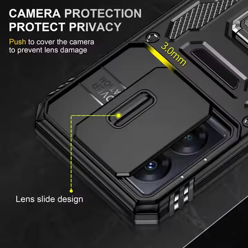 OPPO RENO 14 PRO 5G Armor Military-grade Case With Sliding Camera Cover & 360 Kickstand