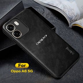 OPPO A6 5G Business Style PU LEATHER PROTECTIVE BACK CASE WITH CAMERA PROTECTION