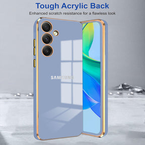 GALAXY S25 5G ULTRA-SHINE GOLD ELECTROPLATED LUXURIOUS  BACK CASE WITH CAMERA PROTECTION