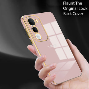 VIVO Y400 5G ULTRA-SHINE GOLD ELECTROPLATED LUXURIOUS  BACK CASE WITH CAMERA PROTECTION