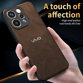 VIVO V70 5G Business Style PU LEATHER PROTECTIVE BACK CASE WITH CAMERA PROTECTION