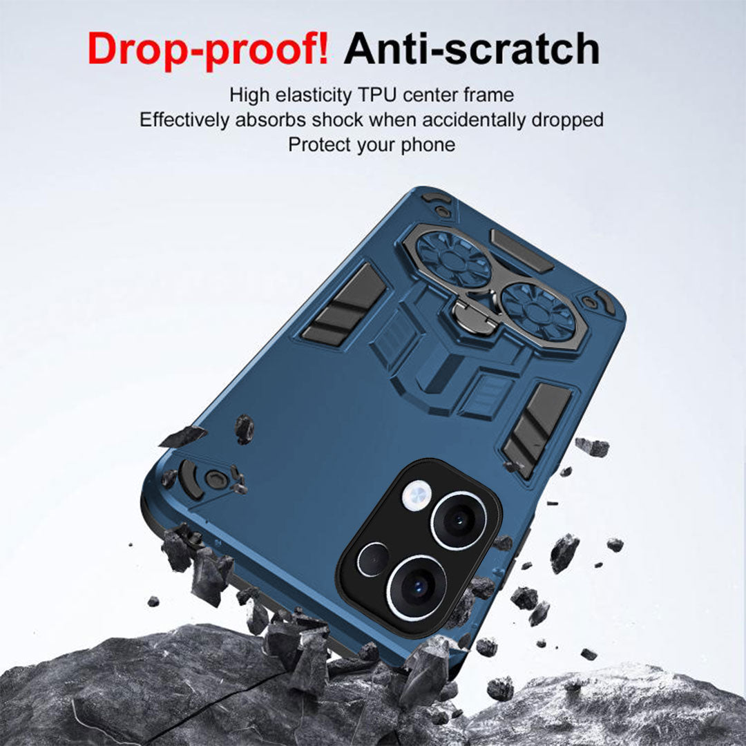 Oppo Reno 13 5G Armor knight Series Camera Protection 2 in 1 Shockproof Phone Cover with Kickstand