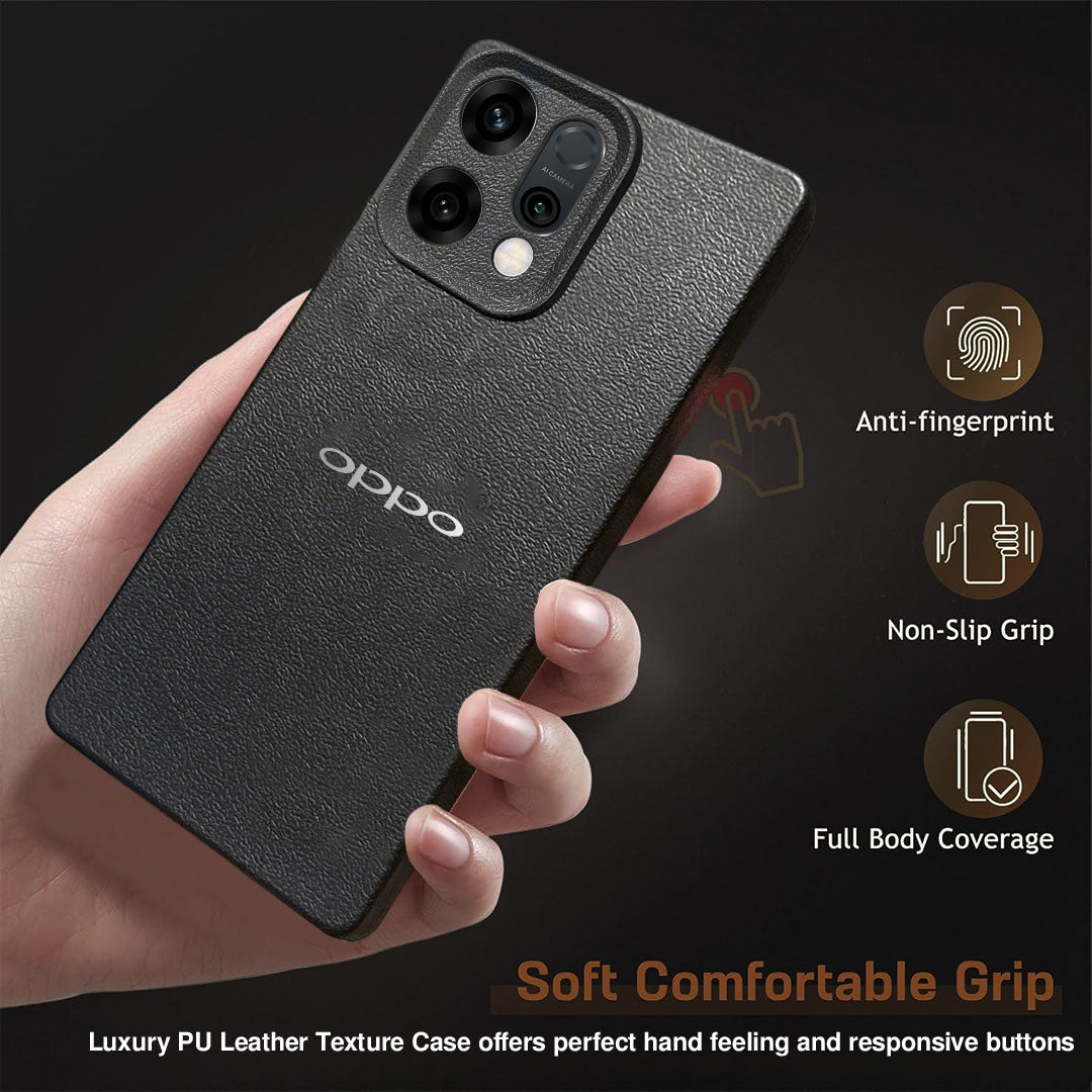 Oppo RENO 14 5G Solid Color Leather Texture Matte Phone Back Case