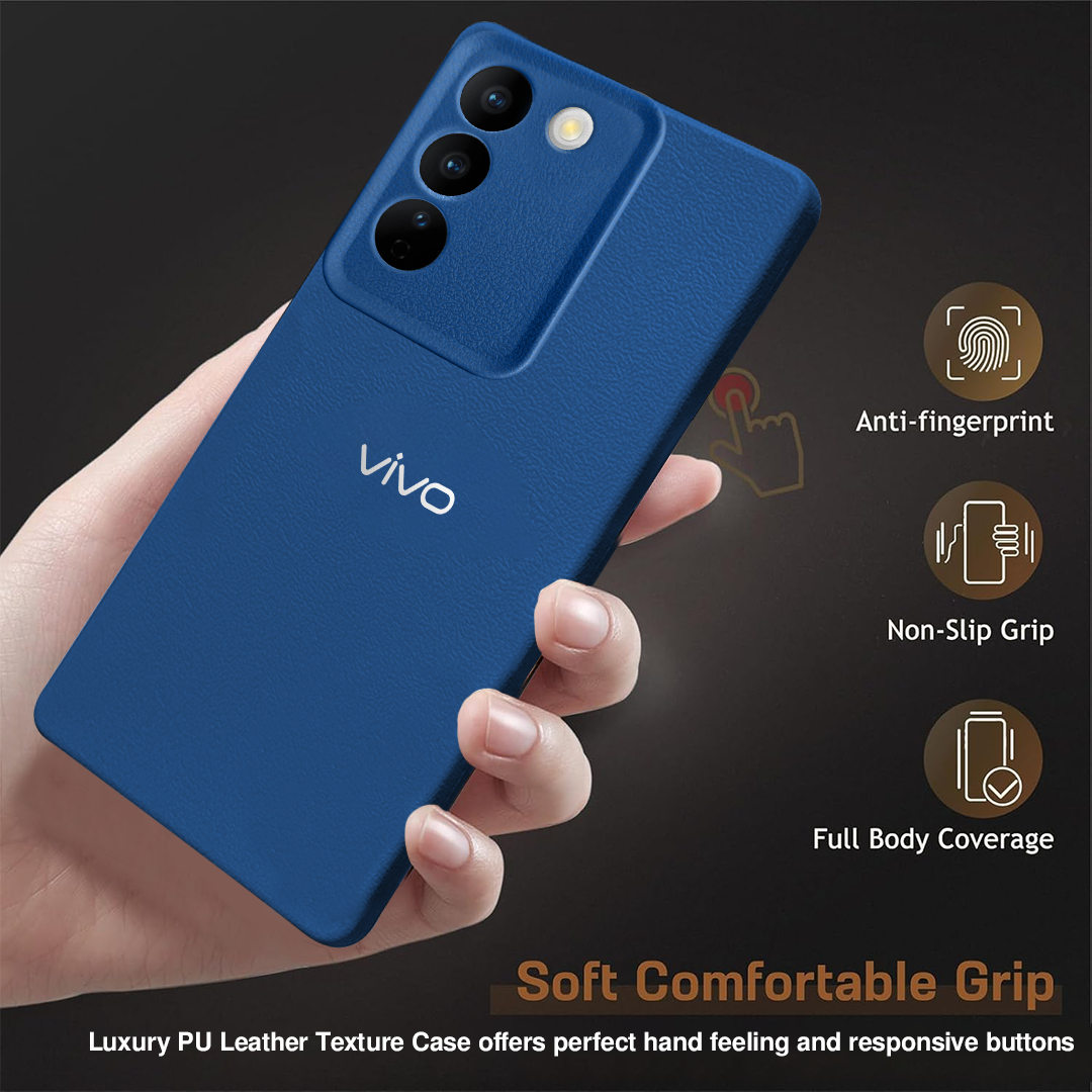 Vivo T3 5G Solid Color Leather Texture Matte Phone Back Case