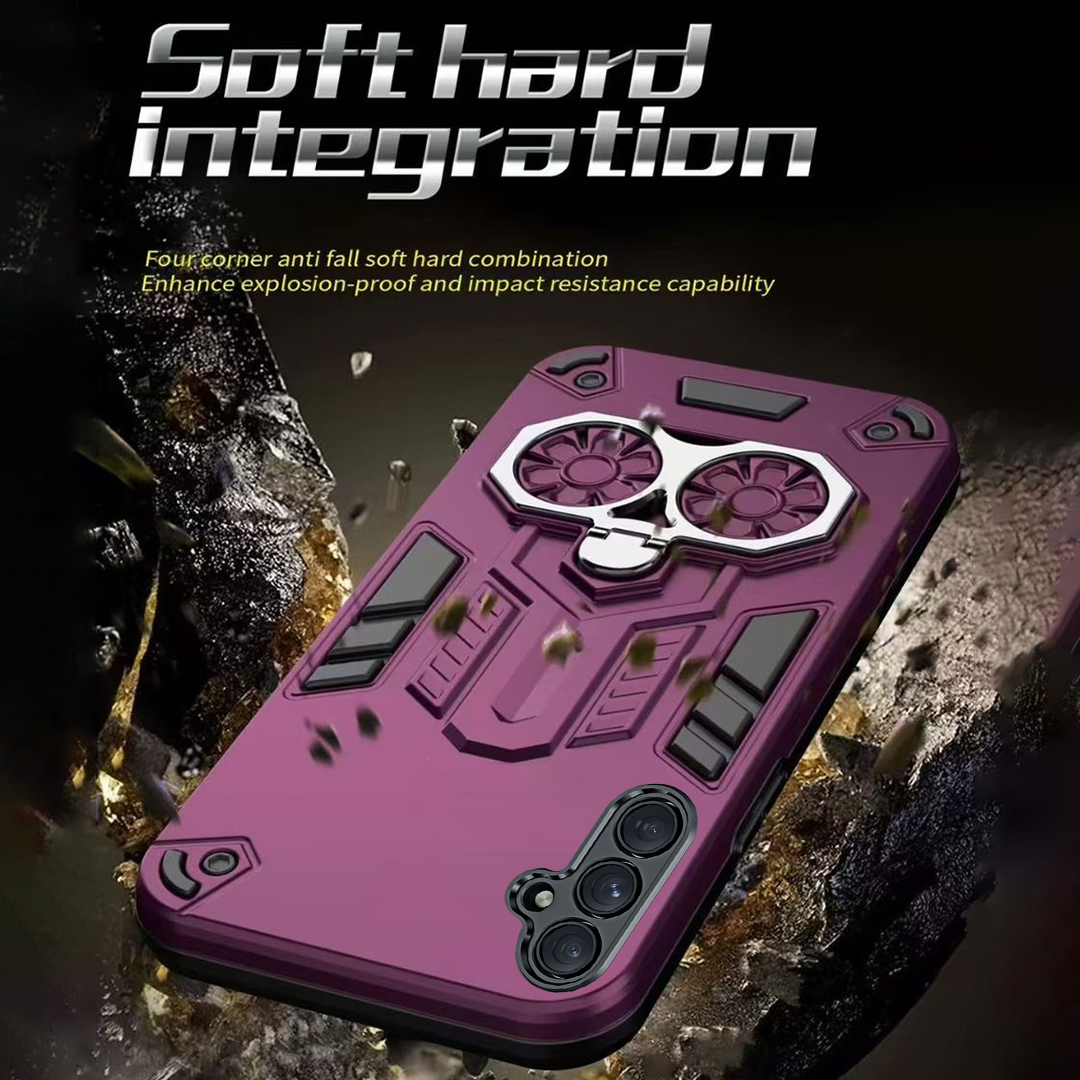 Samsung Galaxy S24 5G Armor knight Series Camera Protection 2 in 1 Shockproof Phone Cover with Kickstand