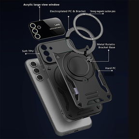 Oppo Reno 12 5G Heavy Duty Rugged Shockproof Camera Lens Protector Phone Cover with Kickstand