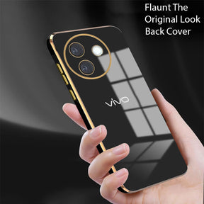 VIVO Y39 5G ULTRA-SHINE GOLD ELECTROPLATED LUXURIOUS  BACK CASE WITH CAMERA PROTECTION