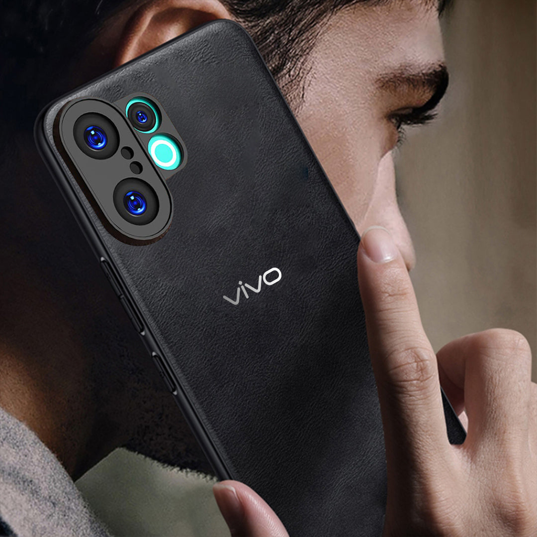 VIVO V60 5G Business Style PU LEATHER PROTECTIVE BACK CASE WITH CAMERA PROTECTION