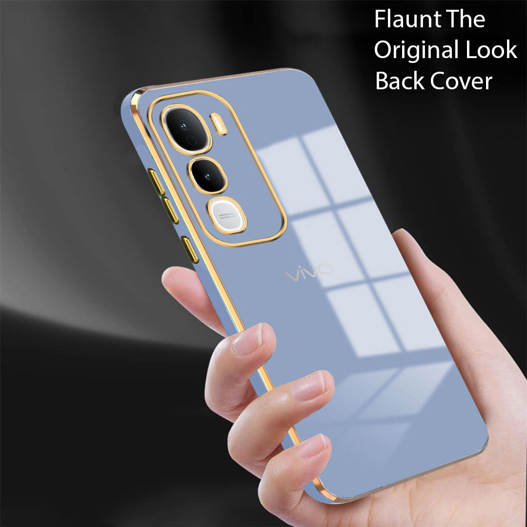 VIVO Y400 5G ULTRA-SHINE GOLD ELECTROPLATED LUXURIOUS  BACK CASE WITH CAMERA PROTECTION