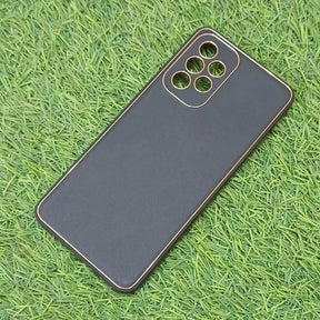 Samsung Galaxy A73 5G Gold Electroplating Leather Chrome Back Cover
