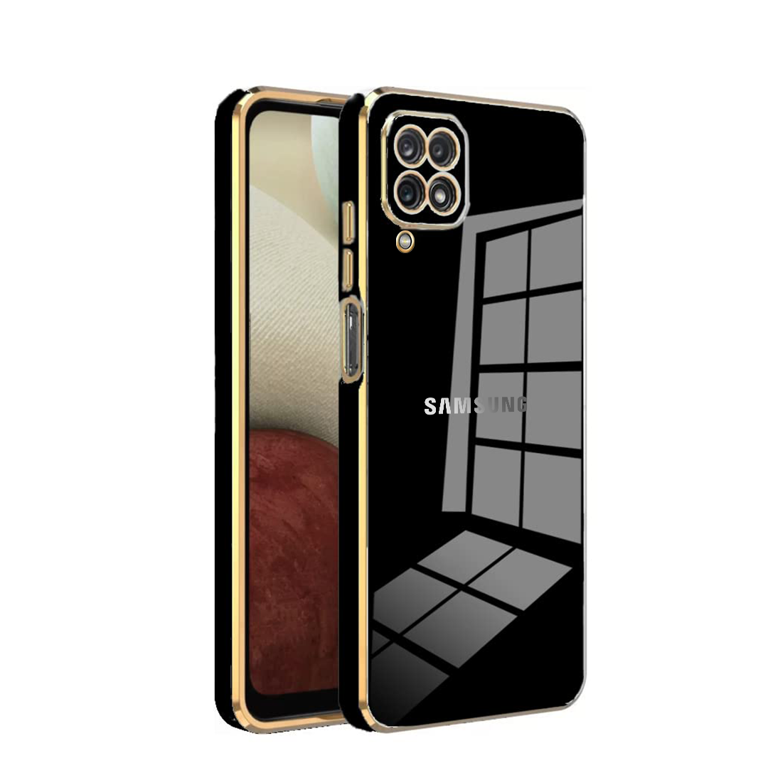 GALAXY F62 ULTRA-SHINE GOLD ELECTROPLATED LUXURIOUS  BACK CASE WITH CAMERA PROTECTION