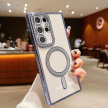 Samsung Galaxy S23 Ultra 5G Diamond Gradient Plated MagSafe TPU With Camera Lens Protection Phone Case