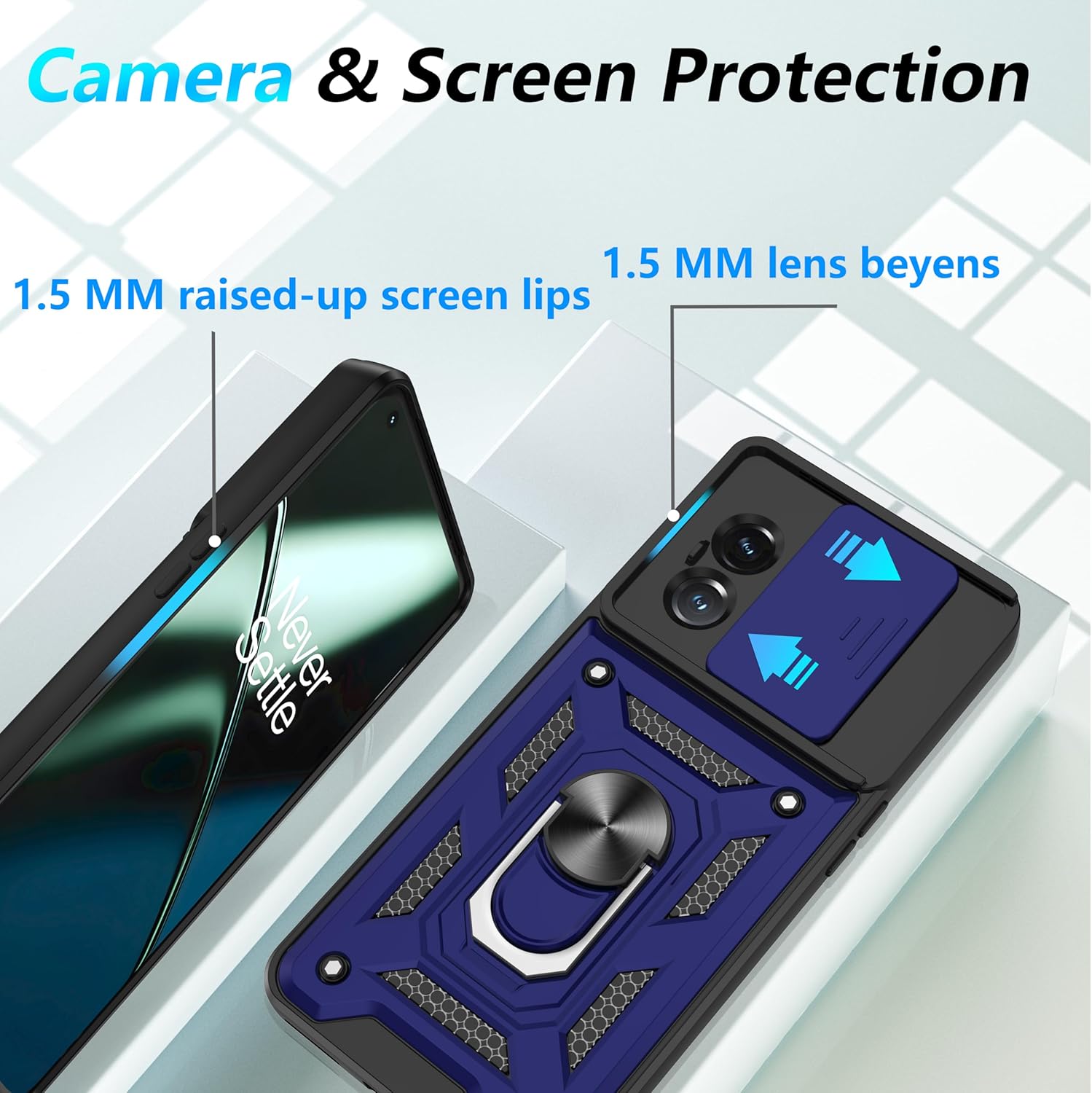 Vivo Y58 5G Armor Military-grade Case With Sliding Camera Cover & 360 Kickstand